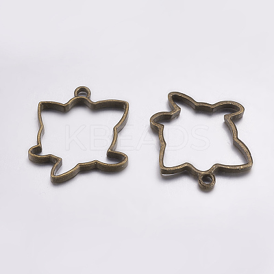 Tibetan Style Alloy Open Back Bezel Pendants PALLOY-L203-12AB-1