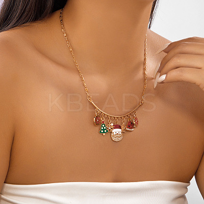 Alloy Enamel with Rhinestone Pendant Bib Necklaces FS-WGEB151-01-1