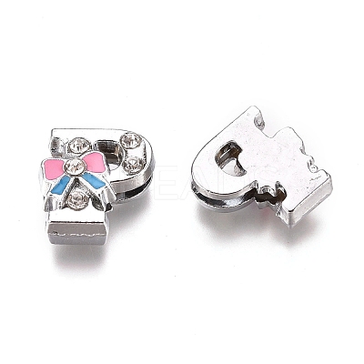 Alloy Enamel Letter Slide Charms X-PALLOY-K241-P-1