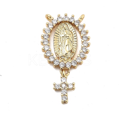 Brass Micro Pave Cubic Zirconia Pendants KK-Q006-53A-G-1