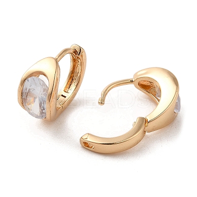 Light Gold Brass Micro Pave Cubic Zirconia Hoop Earrings EJEW-C073-09D-KCG-1