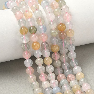 Round Natural Morganite Bead Strands G-L425-30-6mm-1