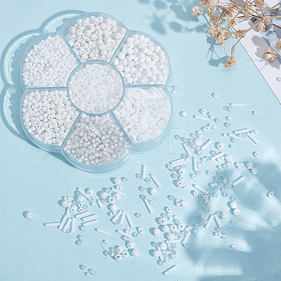 106G 7 Styles Frosted Opaque Glass Seed Beads Set SEED-GO0001-11A-1