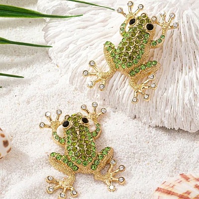 Alloy & Rhinestone Stud Earrings FS-WG98FAE-01-1