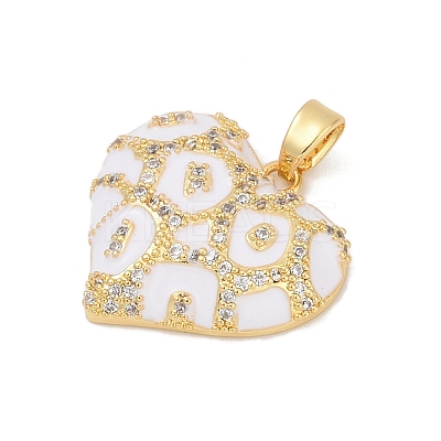 Brass Micro Pave Clear Cubic Zirconia Pendants KK-R221-01G-02-1