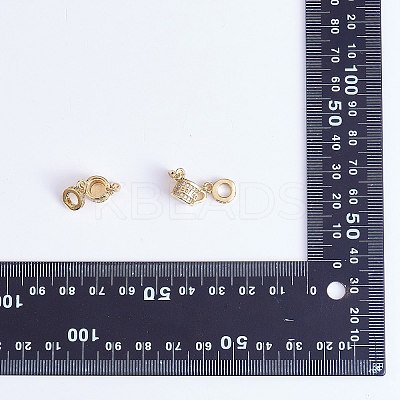 5Pcs Rack Plating Brass Micro Pave Clear Cubic Zirconia European Dangle Charms KK-SZ0002-37-1