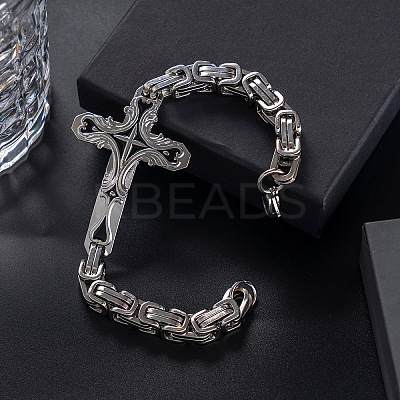 Gothic Style Cross 304 Stainless Steel Link Bracelets FS-WG287BB-02-1