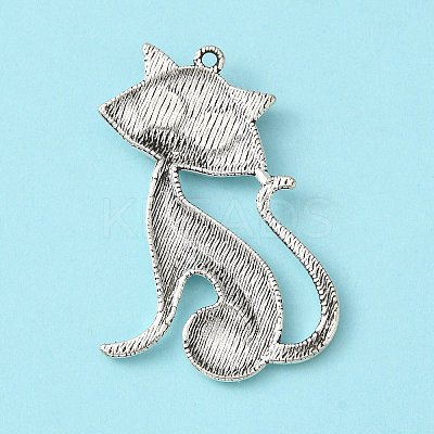 Tibetan Style Alloy Kitten Pendants X-TIBEP-22758-AS-NR-1