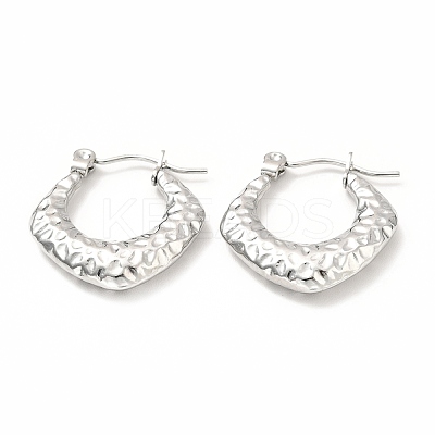 Non-Tarnish 304 Stainless Steel Chunky Rhombus Hoop Earrings for Women EJEW-F283-04P-1