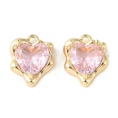 Brass Micro Pave Cubic Zirconia Charms KK-L208-06G-02-1