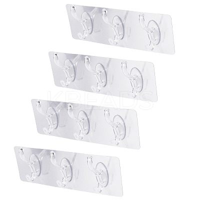 Self-adhesive Acrylic Wall Hook Hangers AJEW-TADJ0001-09B-01-1