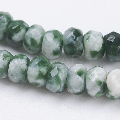 Natural Green Spot Jasper Beads Strands G-K255-07-1