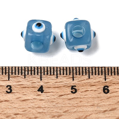 Resin Evil Eye European Beads RESI-A021-09-1