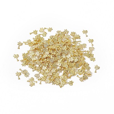 (Defective Closeout Sale: Oxidation) Brass Metallic Nail Cabochons MRMJ-XCP0001-41G-1