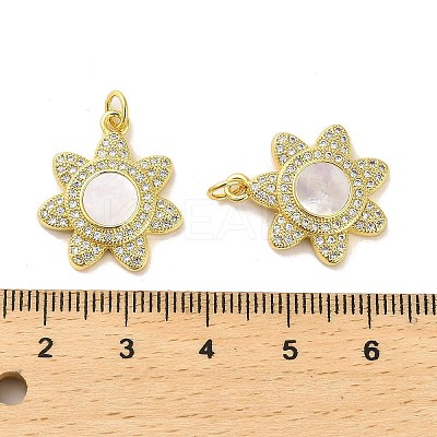 Brass Micro Pave Clear Cubic Zirconia Pendants KK-K365-05A-G-1