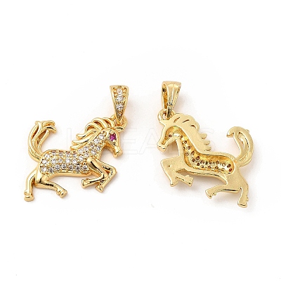 Brass Micro Pave Cubic Zirconia Pendants KK-H441-11G-1