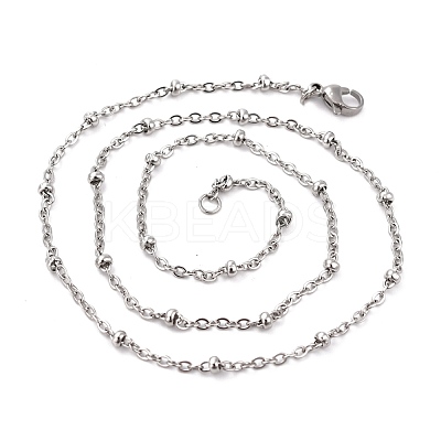 Tarnish Resistant 304 Stainless Steel Cable Chain Necklaces STAS-O053-29P-1