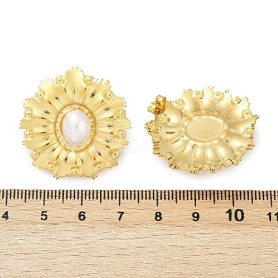 304 Stainless Steel Plastic Imitation Pearl Stud Earrings EJEW-U070-01G-1