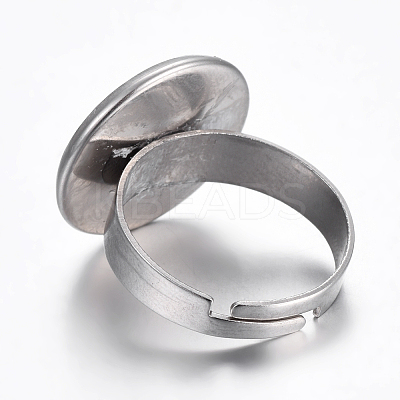 Tarnish Resistant Adjustable 304 Stainless Steel Finger Rings Components LS-STAS-G187-01P-16mm-1