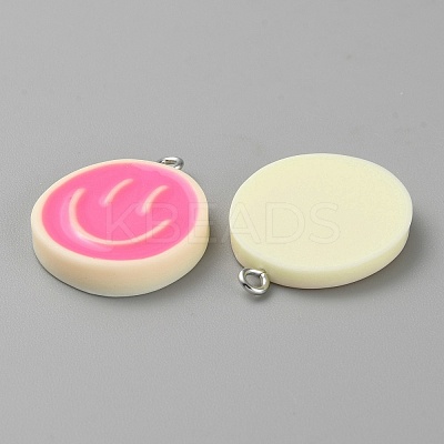 Opaque Resin Enamel Pendants LS-RESI-WH0036-20B-1