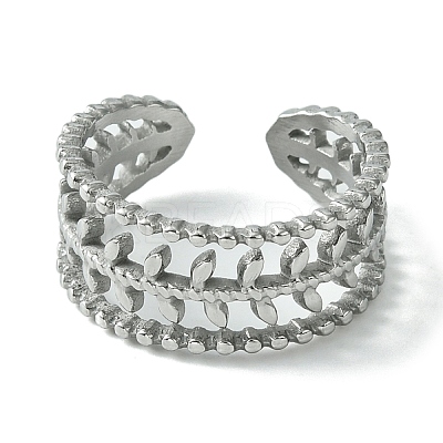 Non-Tarnish 304 Stainless Steel Open Cuff Ring RJEW-L110-045P-1