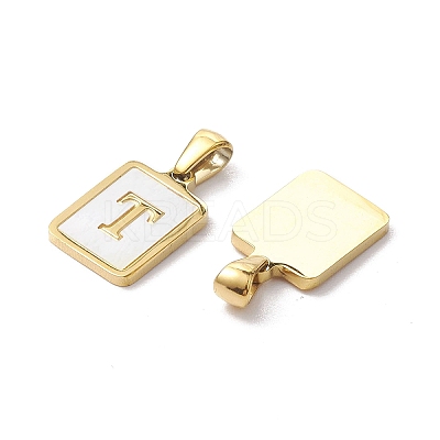 Ion Plating(IP) 304 Stainless Steel Pave Shell Pendants X-STAS-G327-01G-T-1
