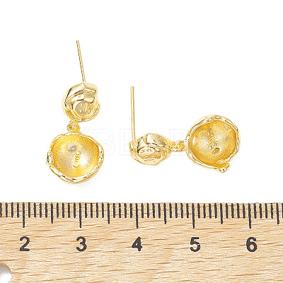 Brass Studs Earrings Findings KK-K360-31G-1