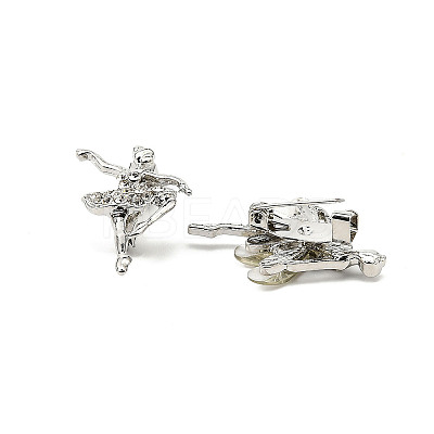 12Pcs 12 Styles Ballet Dancer Alloy Rhinestone Brooches for Backpack Clothes JEWB-A033-05P-1