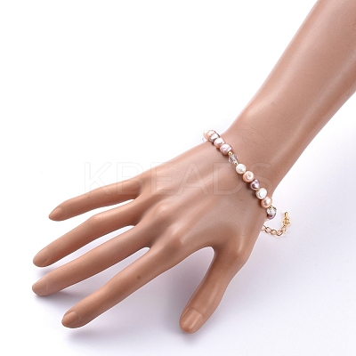 Natural Cultured Freshwater Pearl Beaded Bracelets BJEW-JB05269-1