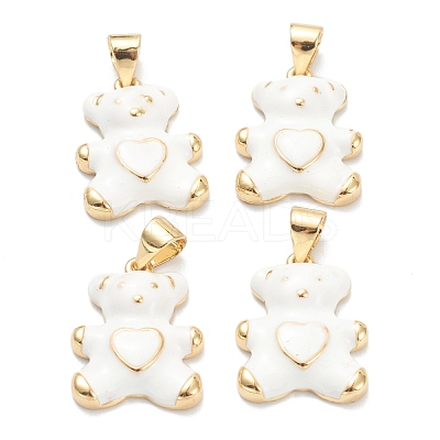Brass Enamel Pendants KK-A153-06G-G-1
