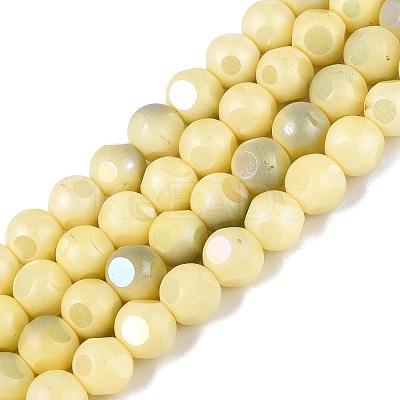 Ombre Effect Dyed Electroplate Opaque Glass Beads Strands EGLA-Q130-01A-23-1
