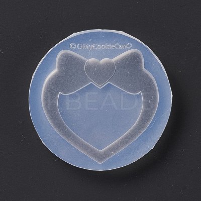 DIY Heart with Bowknot Quicksand Silicone Molds DIY-P067-02-1