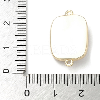 Brass Enamel Rectangle with Starfish Connector Charms KK-M308-08G-02-1