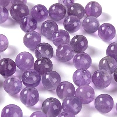 100Pcs 8mm Natural Amethyst Round Beads DIY-LS0002-13-1