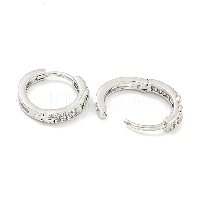 Brass Micro Pave Clear Cubic Zirconia Hoop Earrings for Women EJEW-S228-09P-1