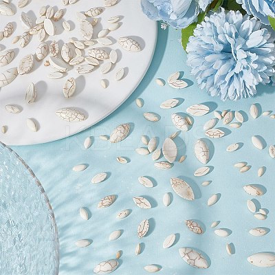 200Pcs 8 Styles Dyed Synthetic Howlite & Turquoise Cabochons G-AR0006-04-1