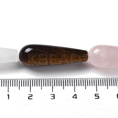 Natural Amethyst & Rose Quartz & Tiger Eye & Quartz Crystal & Green Aventurine & Carnelian Beads Strands G-P528-H09-01-1