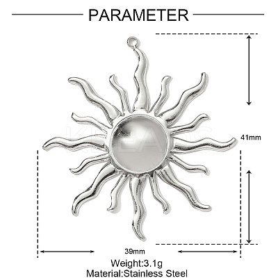 304 Stainless Steel Pendants STAS-OY001-04P-1
