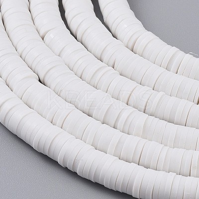 Flat Round Handmade Polymer Clay Beads CLAY-R067-6.0mm-17-1