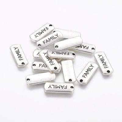 Tibetan Style Alloy Rectangle with Word Family Pendants X-TIBEP-Q043-057-RS-1
