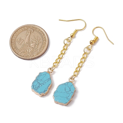 Nuggets Synthetic Turquoise Dangle Earrings EJEW-JE05683-01-1