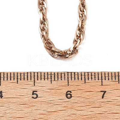 3MM 304 Stainless Steel Rope Chain Necklaces for Women NJEW-B131-07RG-1