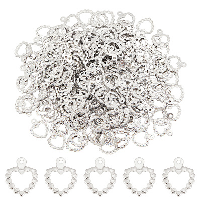 200Pcs 304 Stainless Steel Open Charms STAS-DC0005-92-1