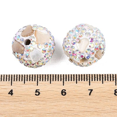 Handmade Polymer Clay Rhinestone Beads CLAY-H009-03C-1