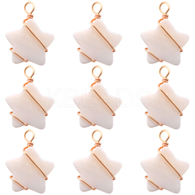 30Pcs Natural Freshwater Shell Pendants FIND-BBC0002-65-1