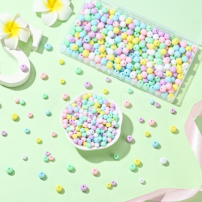 36Pcs 6 Colors Opaque Acrylic Beads MACR-YW0003-24A-1