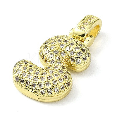 Brass Micro Pave Clear Cubic Zirconia Pendants KK-M279-01G-S-1