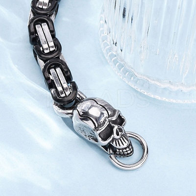 201 Stainless Steel Byzantine Chain Bracelets BJEW-B078-160P-1