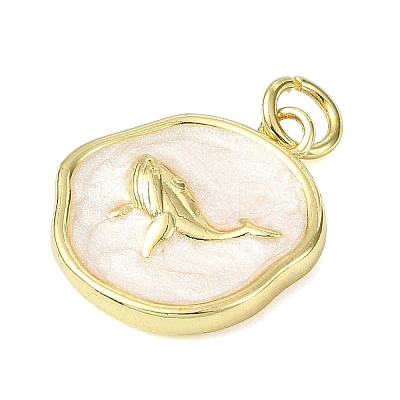 Ocean Theme Brass Enamel Pendants KK-H270-06G-03-1