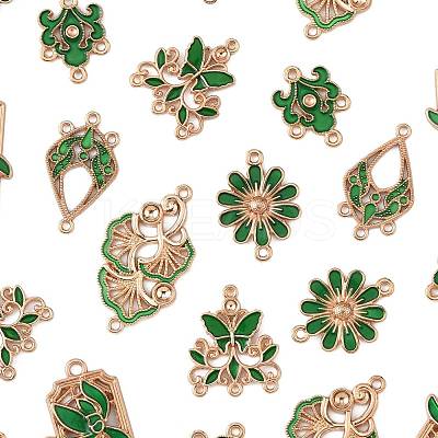 36Pcs 6 Styles Alloy Enamel Connector Charms FIND-FS0004-46A-1
